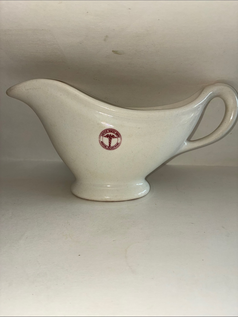 United States Army Medical Department Stoneware Gravy Boat